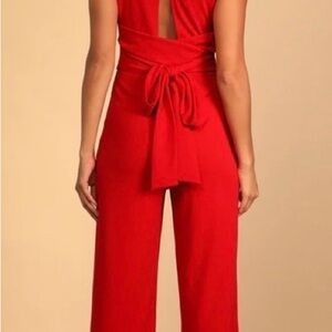 Lulu's Scarlet Tie-Back Jumpsuit